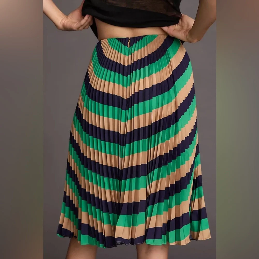 Anthropologie The Valerie Pleated Midi Skirt by Maeve Michelle Armas Edition 6 - Picture 4 of 8